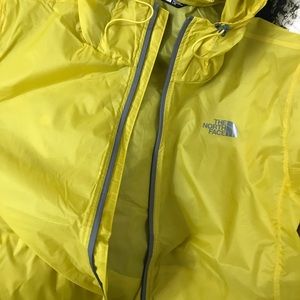 Men rain yellow jacket